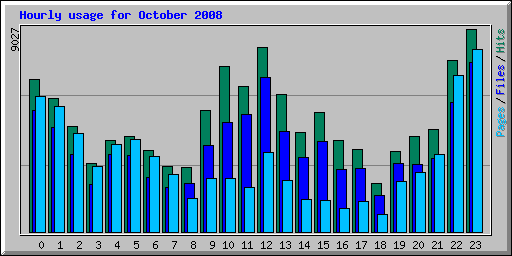 Hourly usage for October 2008