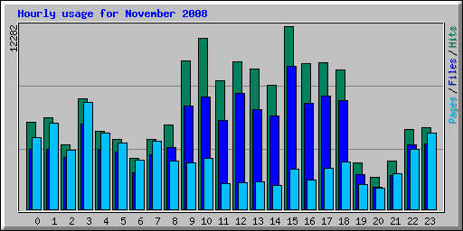 Hourly usage for November 2008